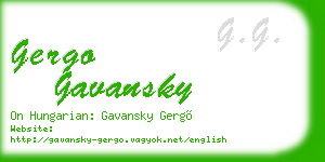 gergo gavansky business card
